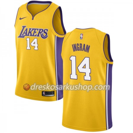 Muški NBA Dres Los Angeles Lakers Brandon Ingram 14 Nike 2017-18 Zlato Swingman